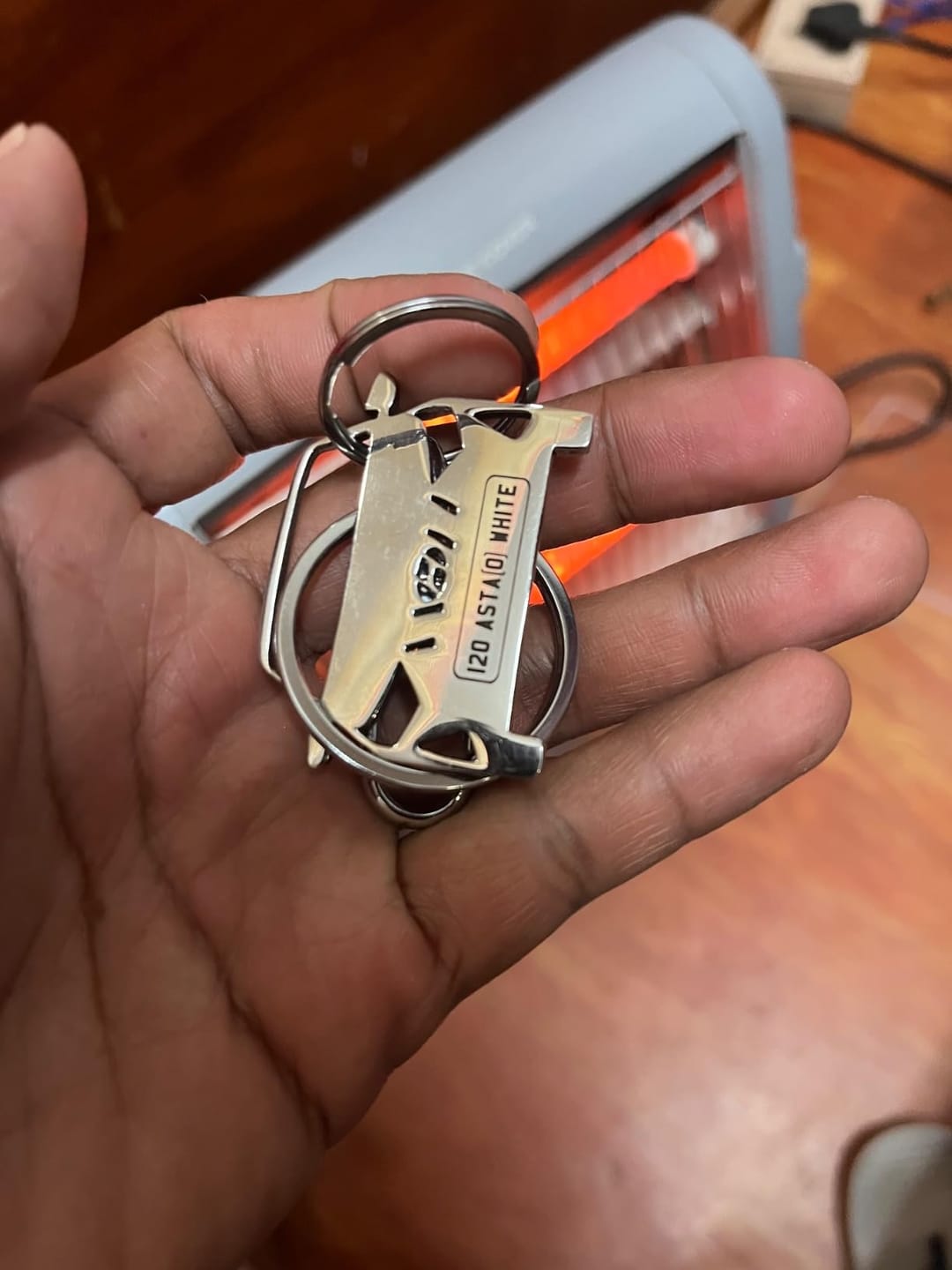 Customer photo review of Personalised Number Plate Car Keychain