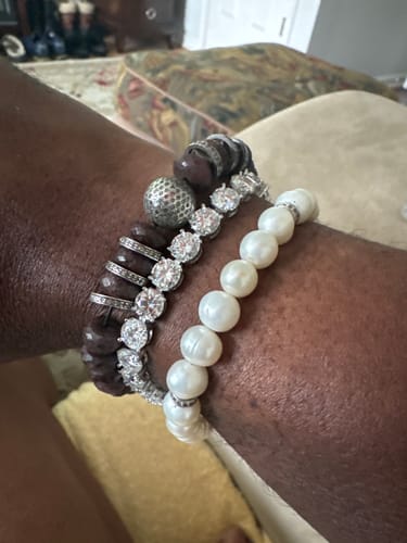 Customer photo review of 5MM Moissanite Tennis Bracelet 14K Gold