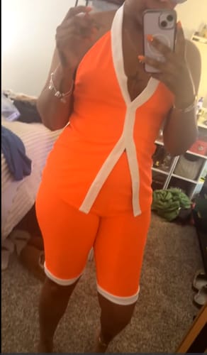 Customer photo review of Halter Vest & Biker Shorts Set