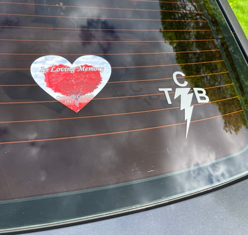 Customer photo review of Rose Tree In Loving Memory Custom Sticker