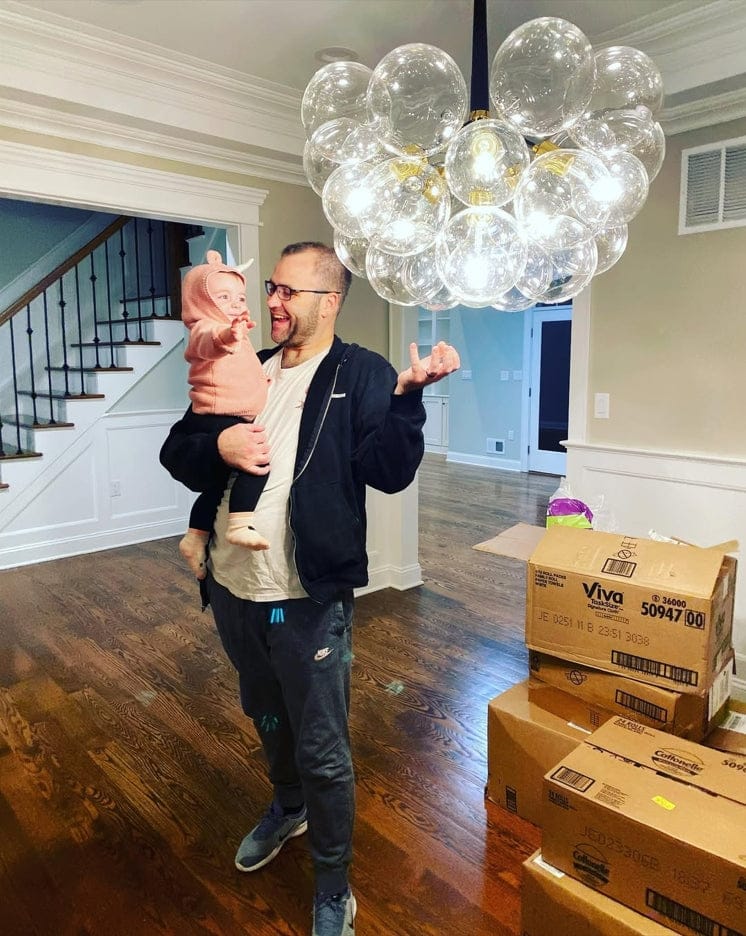 Customer photo review of Modern Clear Glass Bubble Cluster Chandelier
