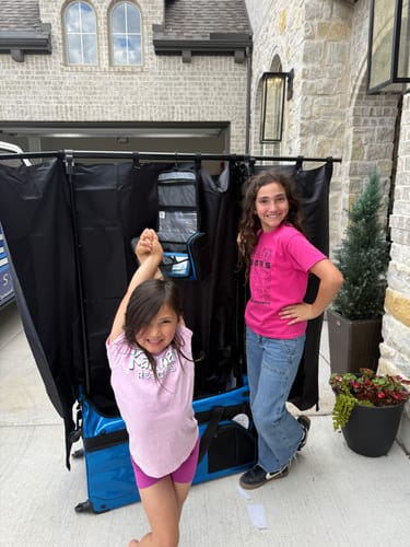 Customer photo review of Glam'r Gear® Mobile Changing Station™ Dance Duffel Bag with Built-In uHide® Rack
