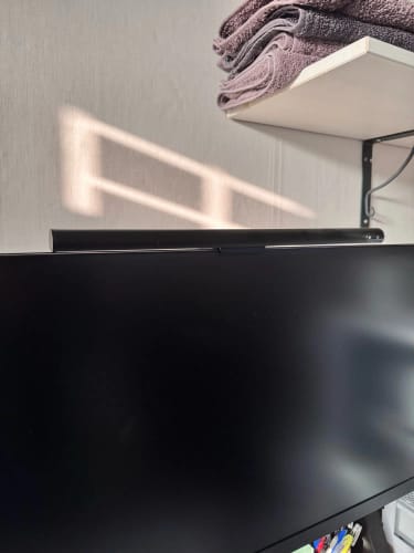 Customer photo review of LYMAX Computer Monitor Light Bar with Wireless Remote Control Multiple Screen lamp Dimmer Switch
