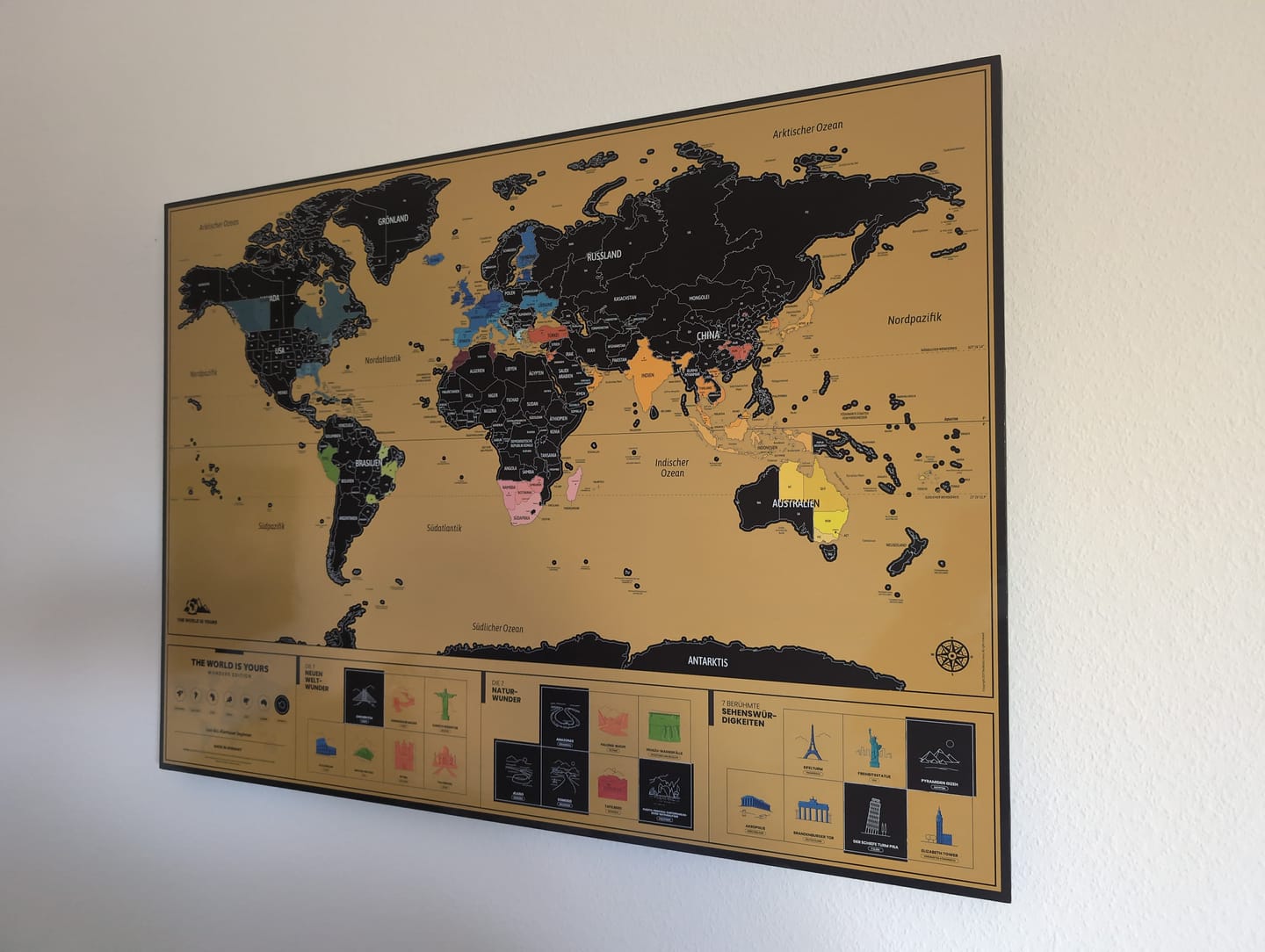 Customer photo review of Rubbel Weltkarte Weltwunder - Deutsch