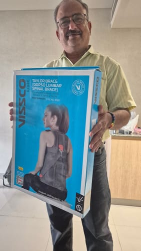 Customer photo review of Dorso Lumbar Spinal Brace (Taylor Brace) | Provides Firm Back Support to the Thoracic & Lumbar Spine (Grey)