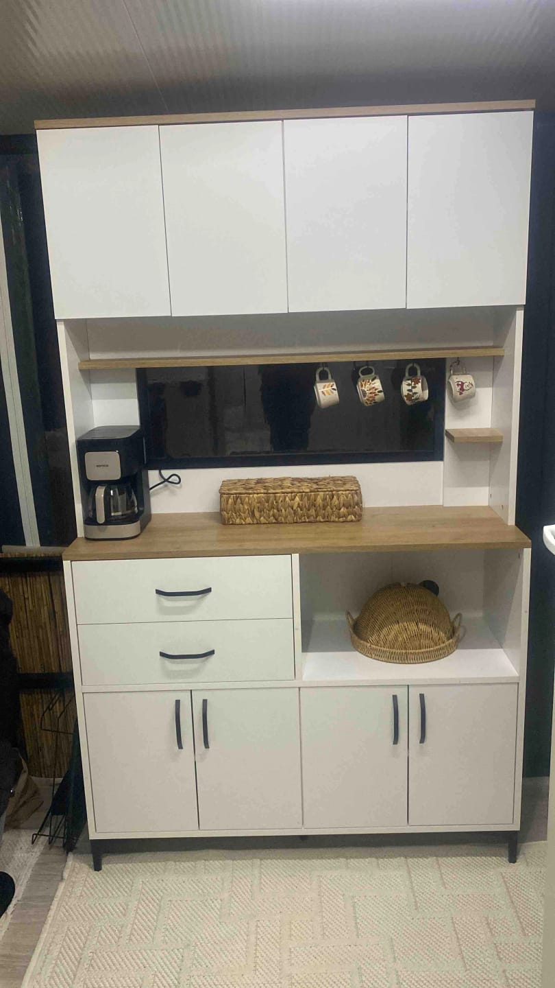 Customer photo review of Rani JE179 Çok Amaçlı Dolap 8 Kapaklı 2 Çekmeceli Kiler Mutfak Dolabı Beyaz - Sepet Ceviz