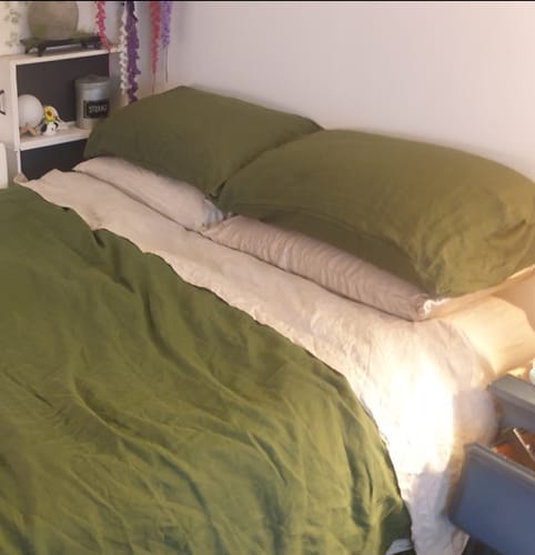 Customer photo review of Champagne Silk Pillowcase - Queen Size - Zip Closure