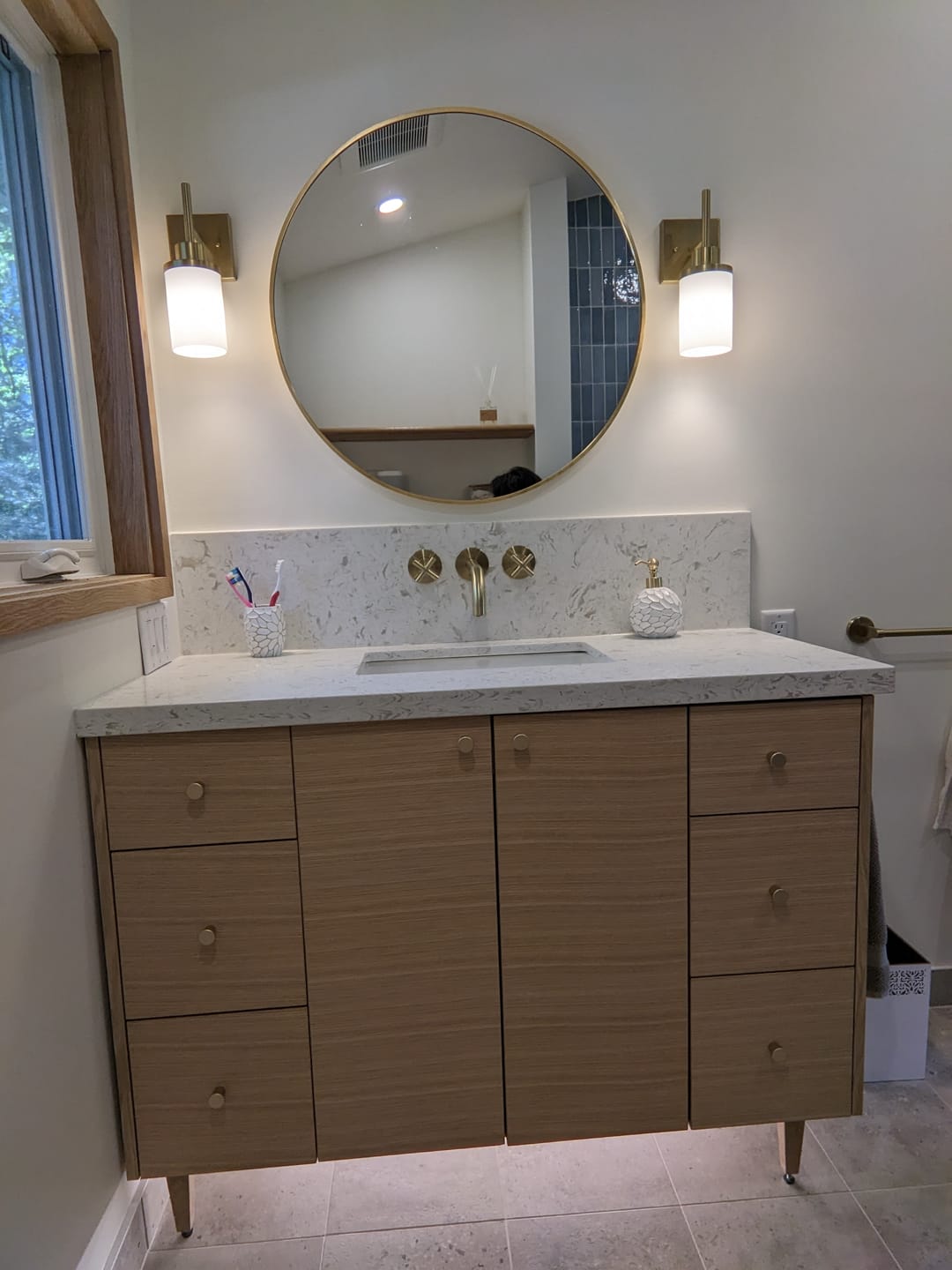 Customer photo review of Ashbury 48" Natural White Oak Bathroom Vanity