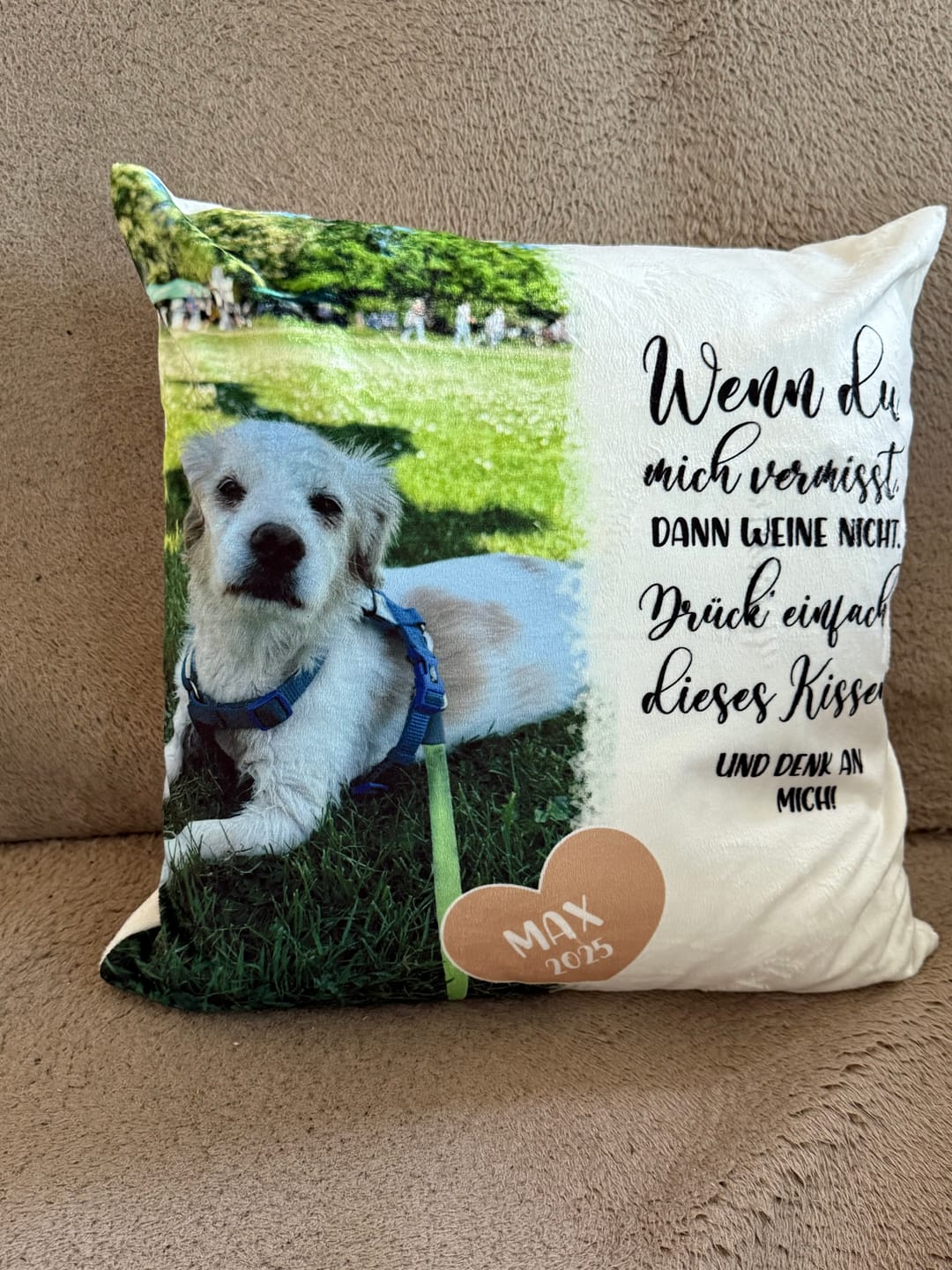 Customer photo review of Wenn du mich vermisst - Individuelles Kissen