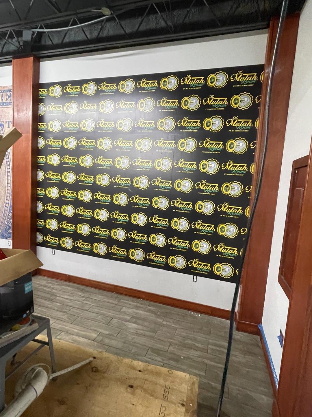 Customer photo review of Personalized Wallpaper Peel and Stick Mural. Custom Wallpaper.