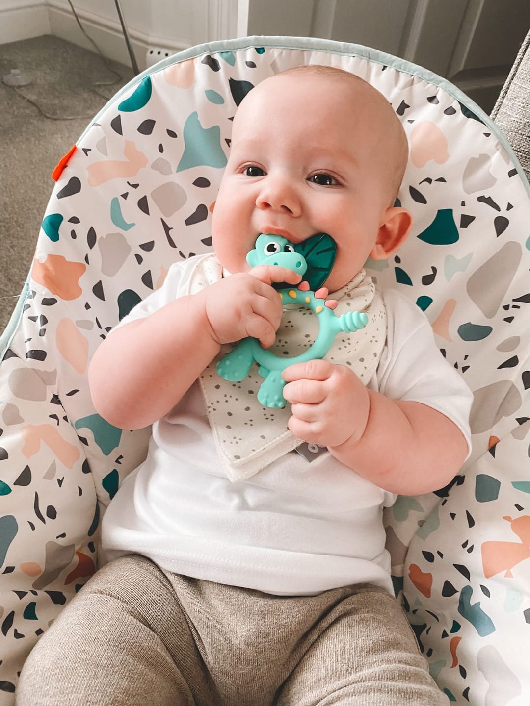 Customer photo review of Teething Toy: Dotty the Dinosaur™