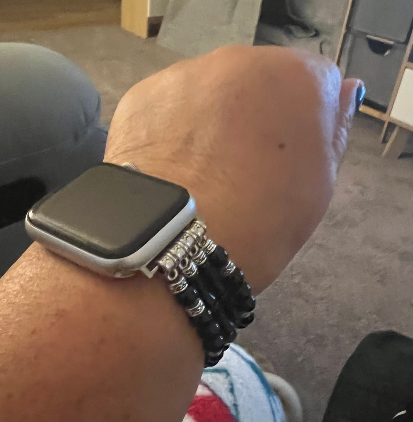Customer photo review of Moonlight Agate Stretch Apple Watch Strap