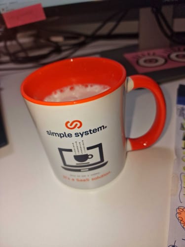 Customer photo review of TassenExpress - Becher Keramik Tasse mit Logo bedruckt 325ml Firmenlogo