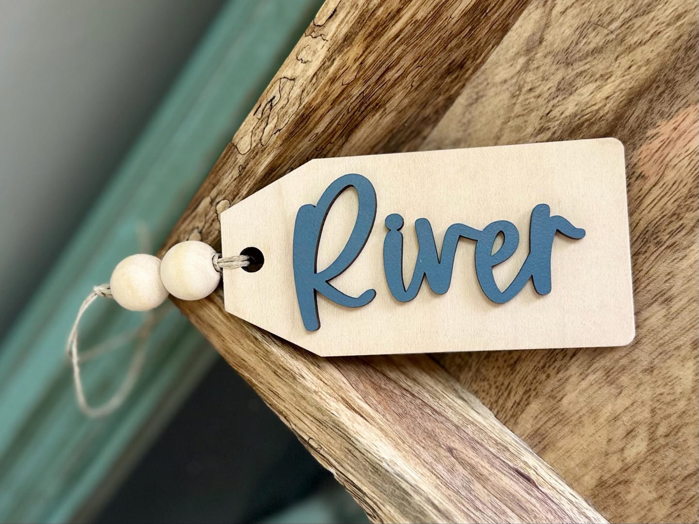 Customer photo review of Beaded Wooden Name Tag