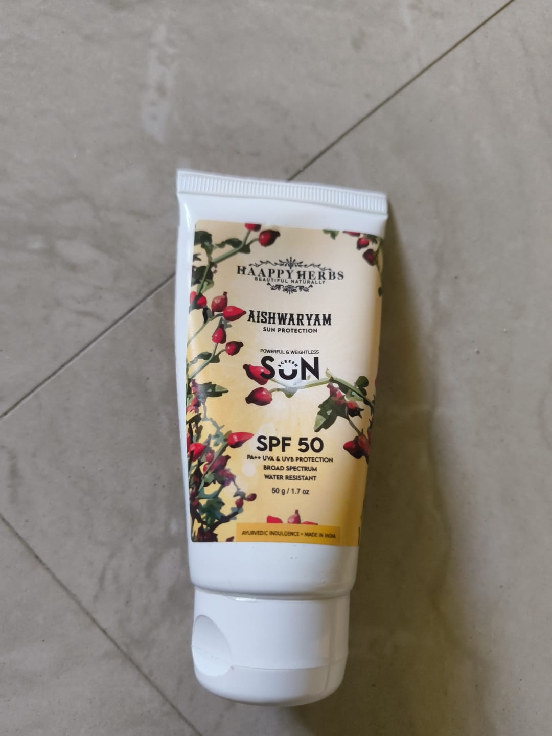 Customer photo review of Aishwaryam SPF50 Powerful,weightless & Moisturizing Sunscreen , Pa++,uva& Uvb Protection