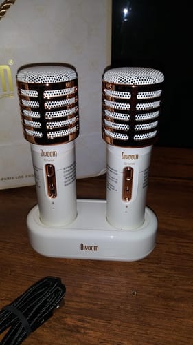 Customer photo review of Divoom Songbird-HQ Portable Karaoke Bluetooth Speaker Gaming Desktop Setup