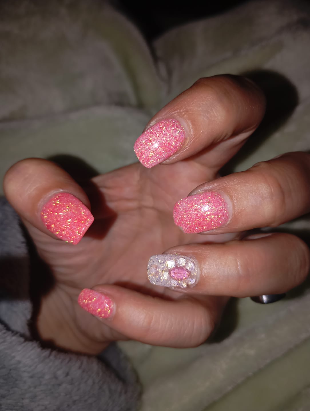 Customer photo review of Sweet Pink Bling Dipping Powder