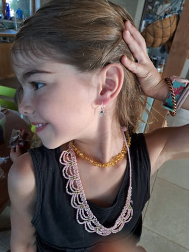 Customer photo review of עגילי חישוק לוטוס ואבני חן כסף 925