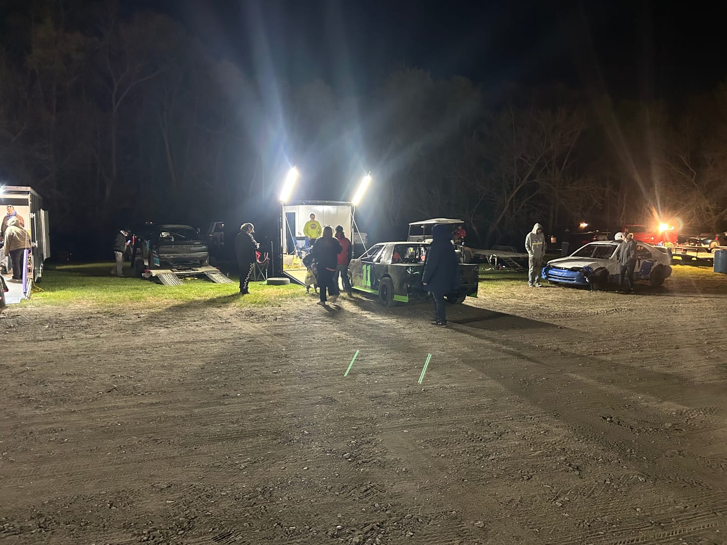 Customer photo review of Racing Trailer Pit Light – Dual 5 Foot Pole 20,000 Lumens