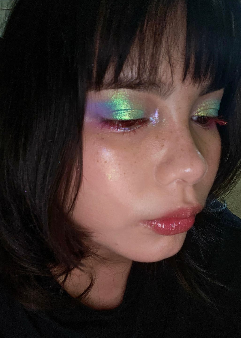Customer photo review of Frosted Fairy Prismatic Pastels Multichrome Magnetic Eyeshadow Palette