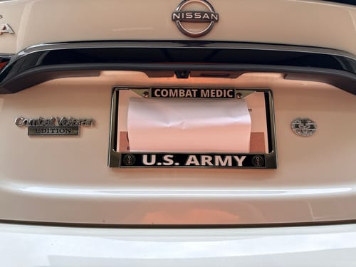Customer photo review of Combat Veteran Edition Car Metal Emblem