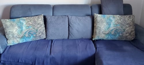 Customer photo review of PTMD Kissen - Sherdi blue 60 x 45