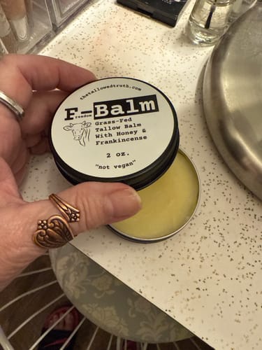 Customer photo review of F-Balm - Premium Anti-aging Tallow Balm 2 oz. Tin