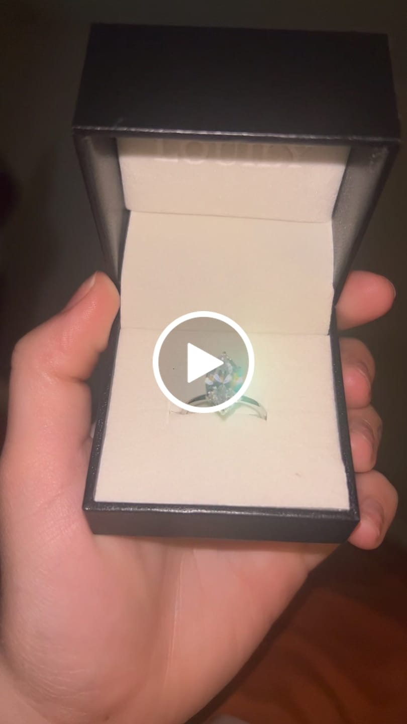 Customer video review of Louily Fashion Marquise Cut Women's Engagement Ring In Sterling Silver