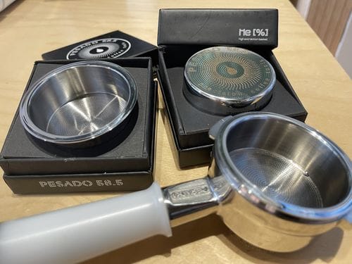 Customer photo review of High Extraction He[%] Filter Baskets for a Fuller Coffee Experience