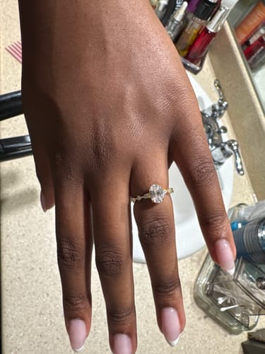 Customer photo review of The Amalfi Oval Sapphire Engagement Ring
