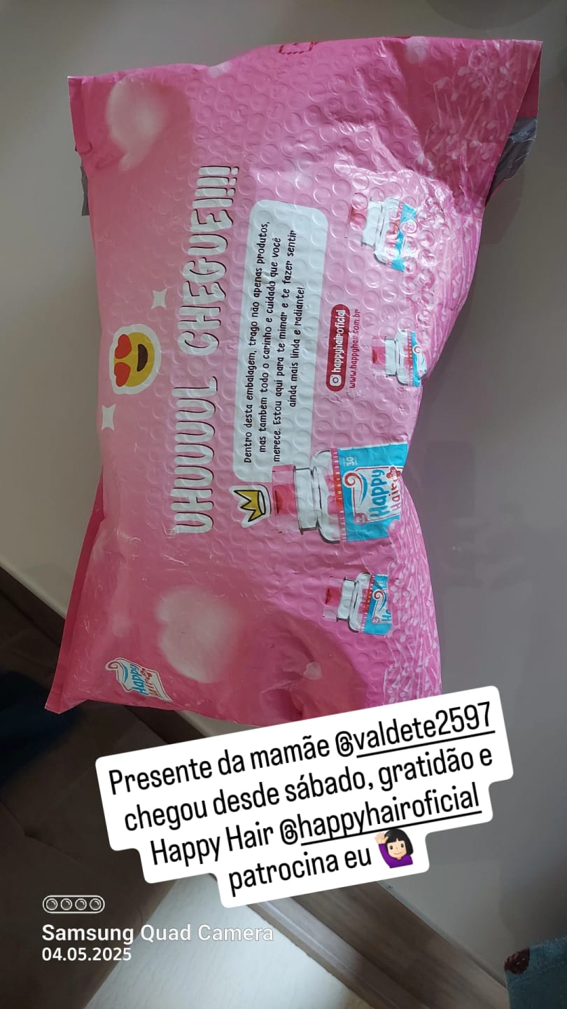 Customer photo review of Happy Hair 6 Potes + 6 Potes Grátis + 2 Colágenos + 1 Happy Calm (Total 15 Potes)