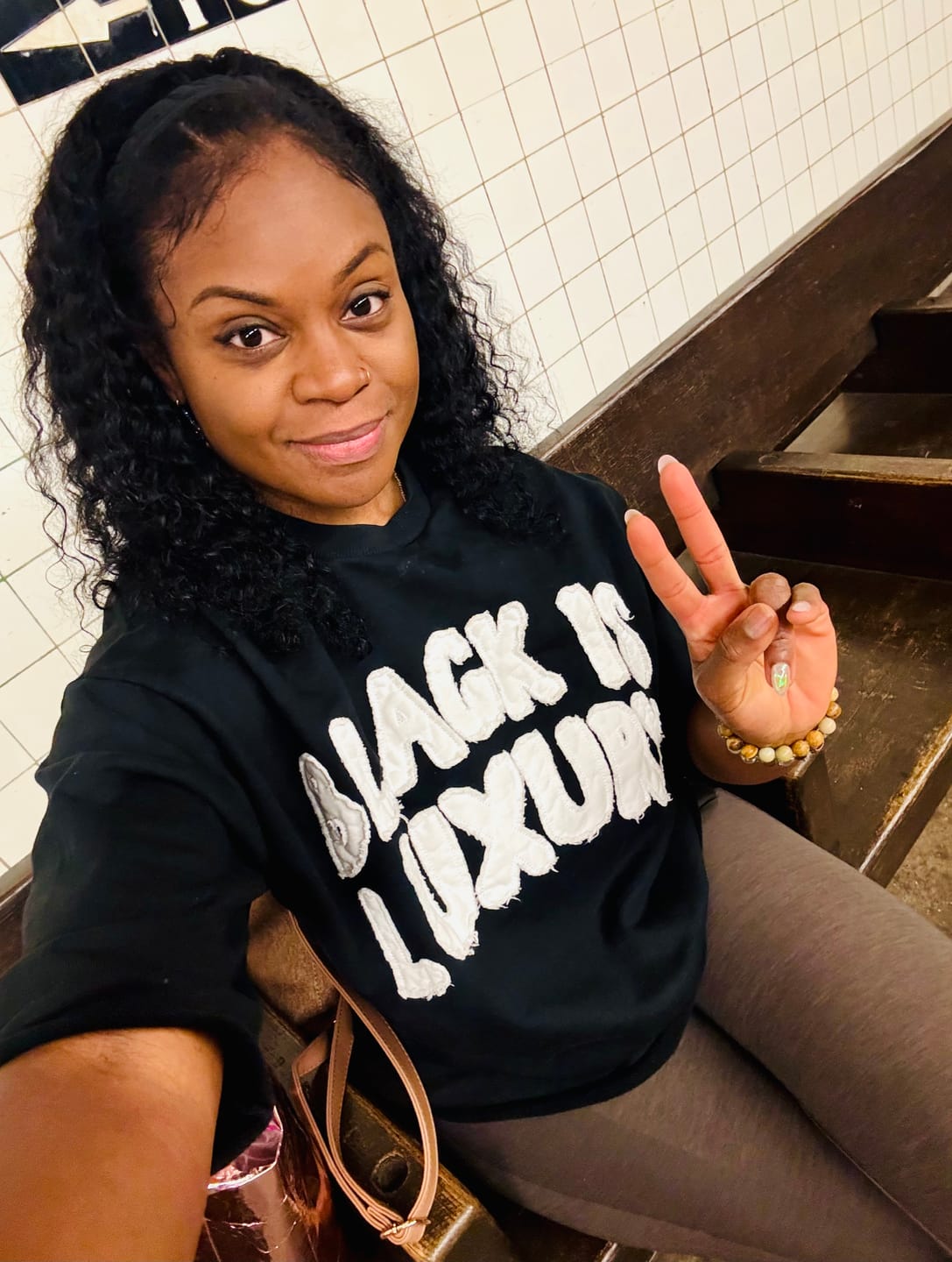 Customer photo review of BLK is Lux Cropped Crew