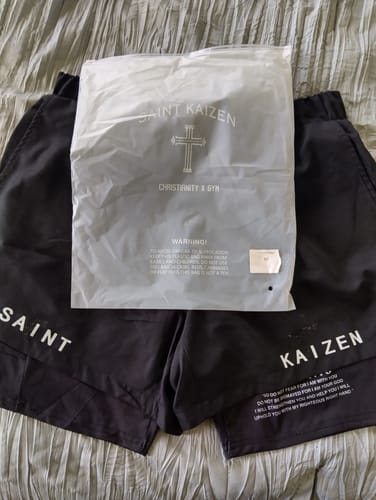 Customer photo review of Isaiah 41:10 Performance Shorts - Black