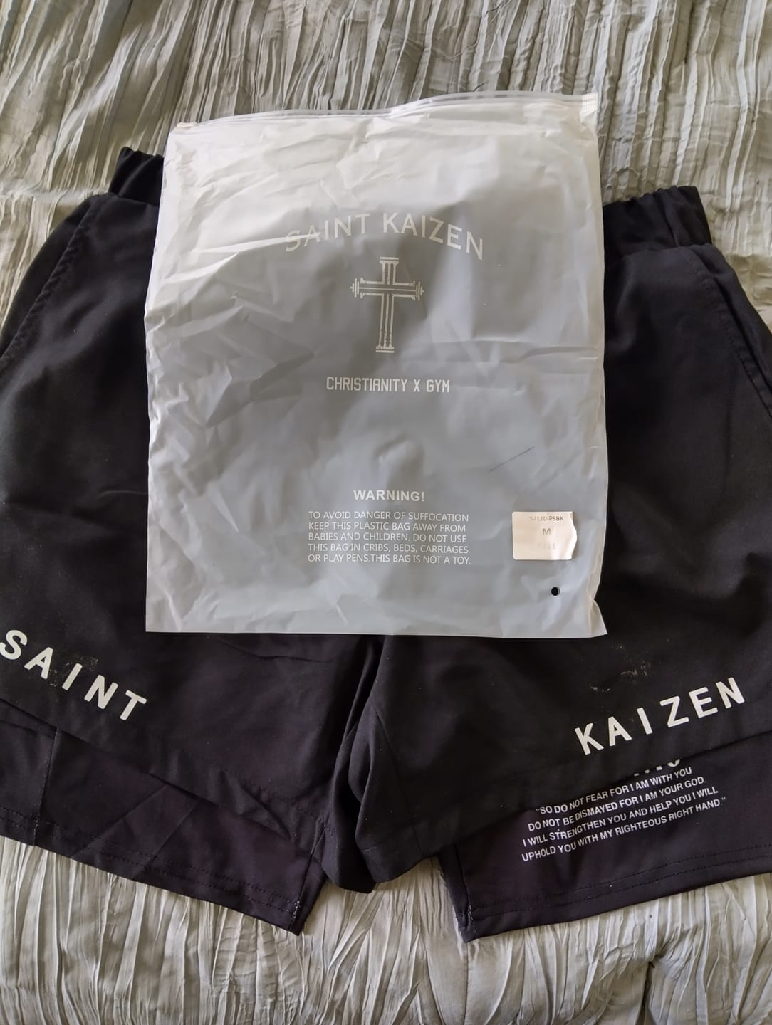 Customer photo review of Isaiah 41:10 Performance Shorts - Black