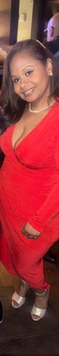 Customer photo review of Mika Wrap Maxi Dress- Red