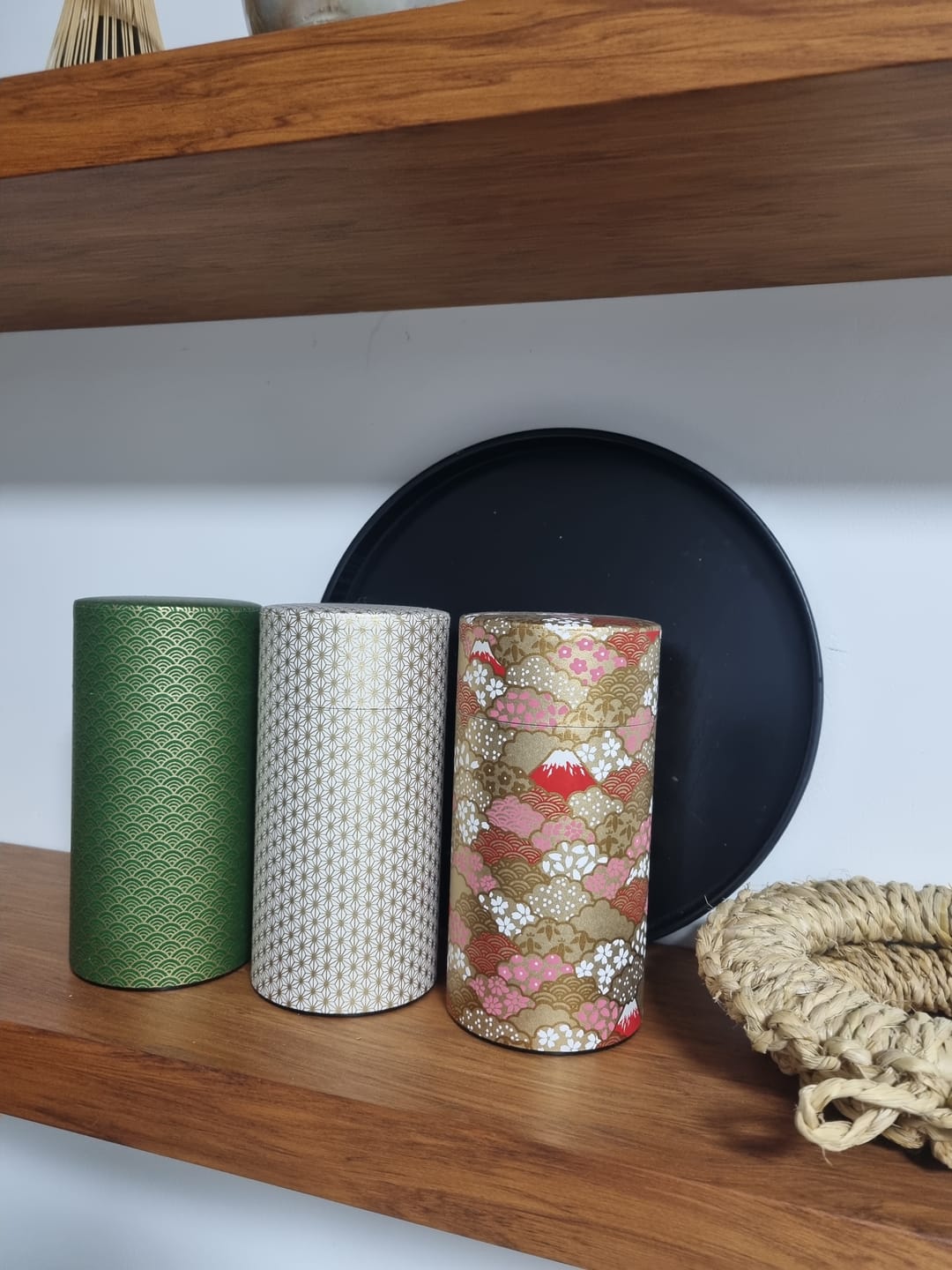 Customer photo review of Japanese Washi Tea Canister - Asanoha