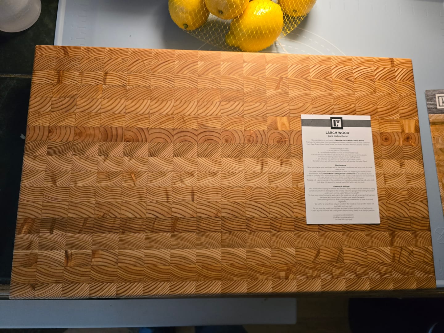 Customer photo review of Larchwood Cutting Board (Premium)