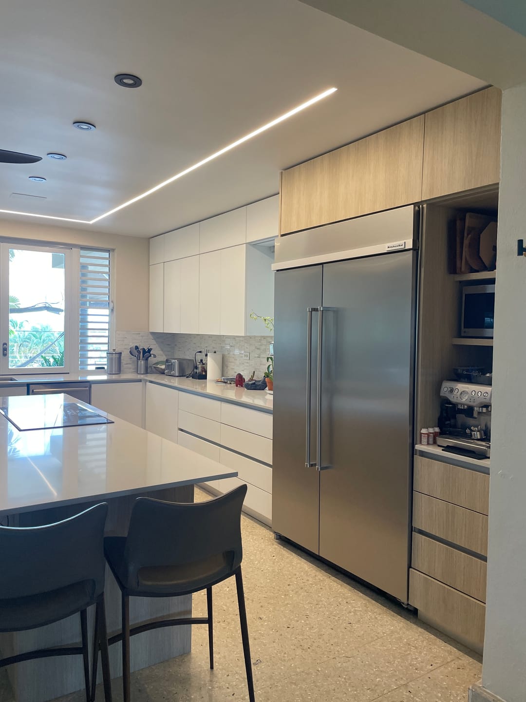 Customer photo review of KITCHENAID KBSD708MPS  48" Built-In Side-by-Side Refrigerator with Ice and Water Dispenser