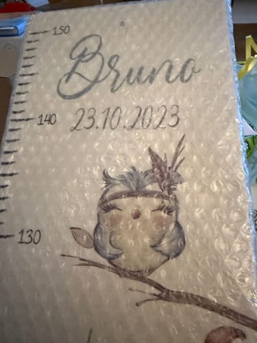 Customer photo review of Messlatte Kinder Holz & Aluverbund - Woodland Bär