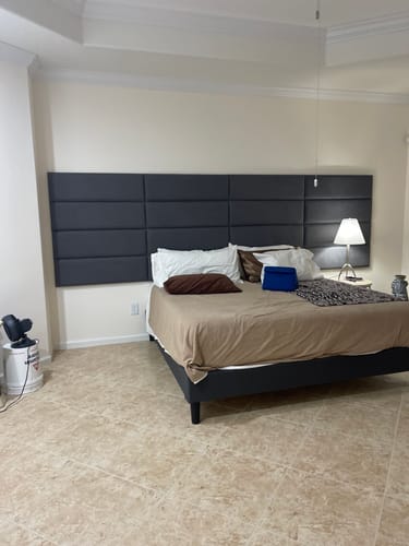 Customer photo review of 38" x 11.5" Upholstered Wall Mounted Headboard Panels