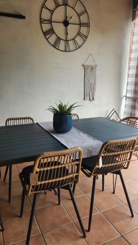 Customer photo review of BANGKOK - Lot de 4 chaises en métal et rotin