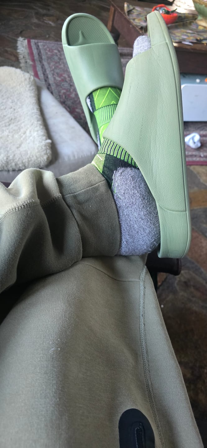 Customer photo review of Khaki - Single Strap Slides