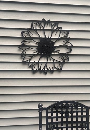 Customer photo review of Metal Sunflower Wall Art
