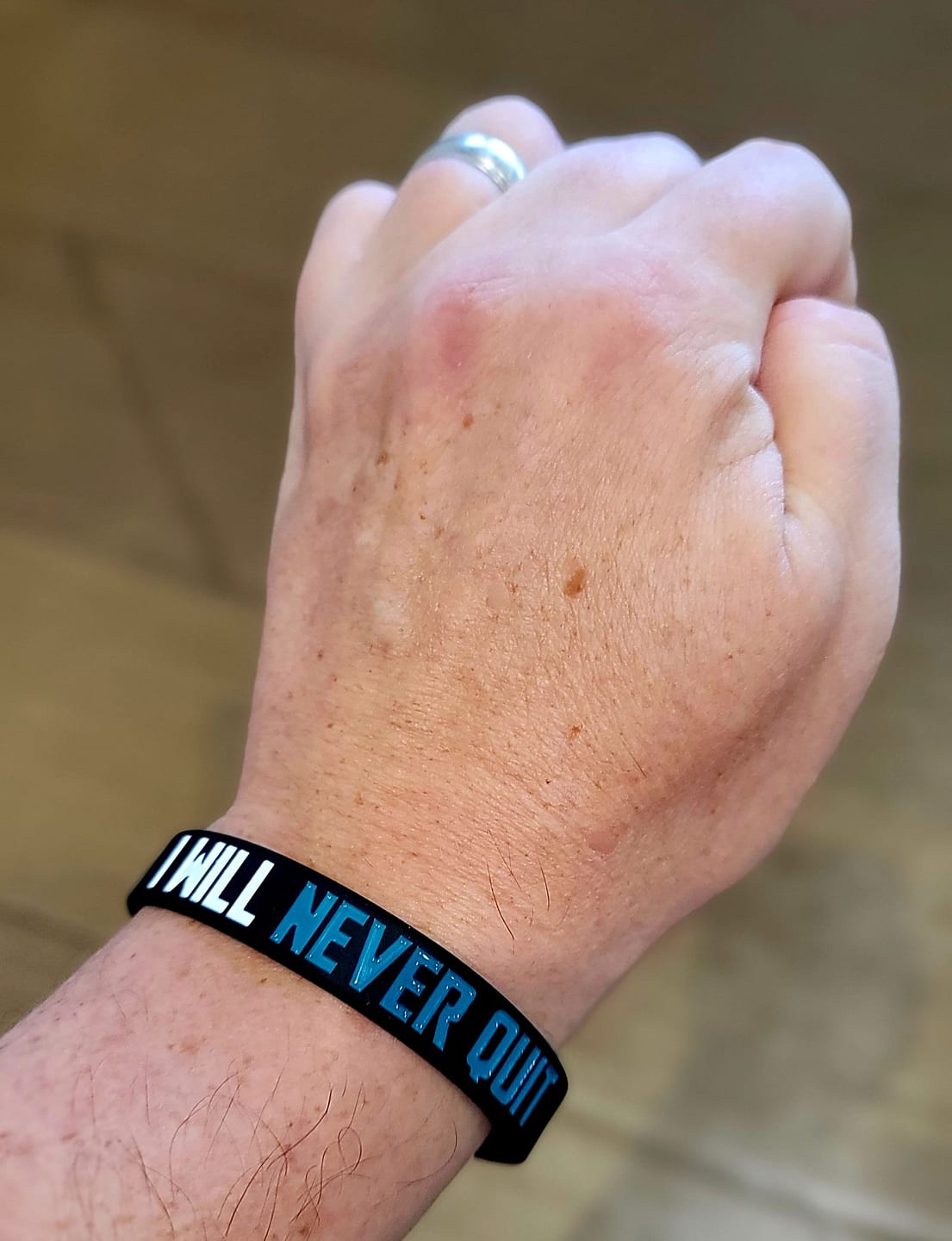 Customer photo review of I Will Never Quit- Silicone Bracelet