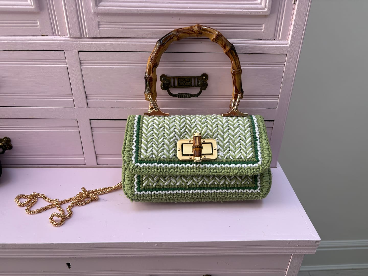 Customer photo review of CrochetPark™ Linden Whisper Clutch Cross Stitch DIY kit