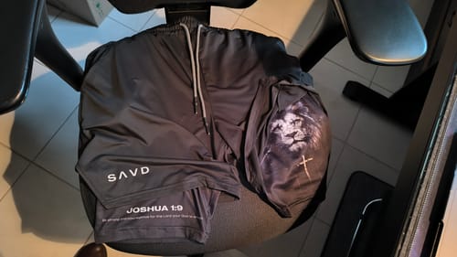 Customer photo review of Joshua 1:9 Lion Performance Shorts