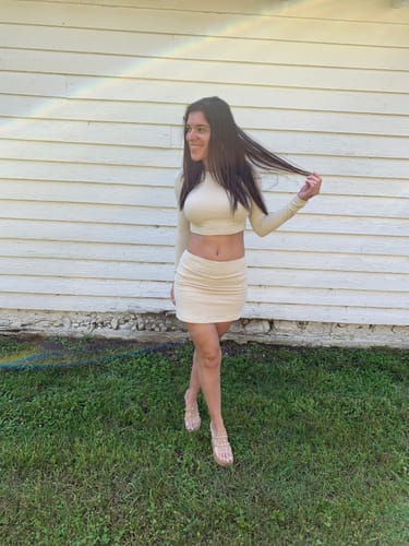 Customer photo review of Sand Snakeskin Long Sleeve