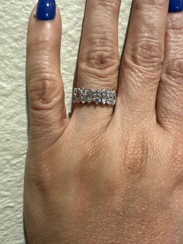 Customer photo review of Cluster Art Deco CZ Stackable Band in Sterling Silver