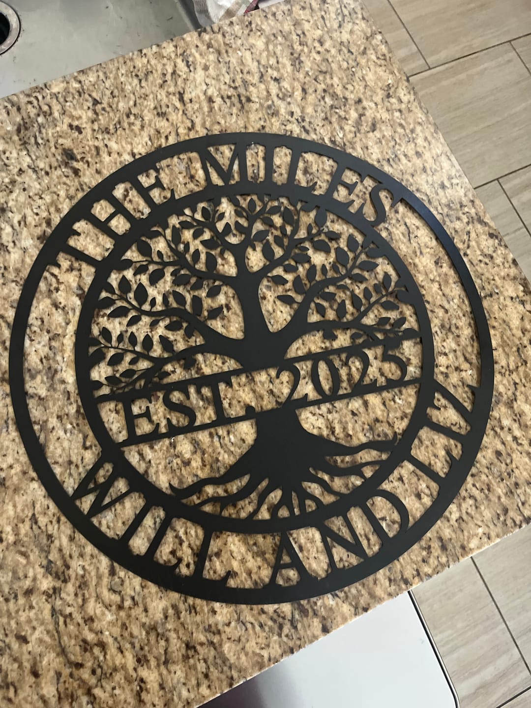 Customer photo review of Established Family Tree Name Sign - Family Tree Wall Decor Last Name Signs for Home