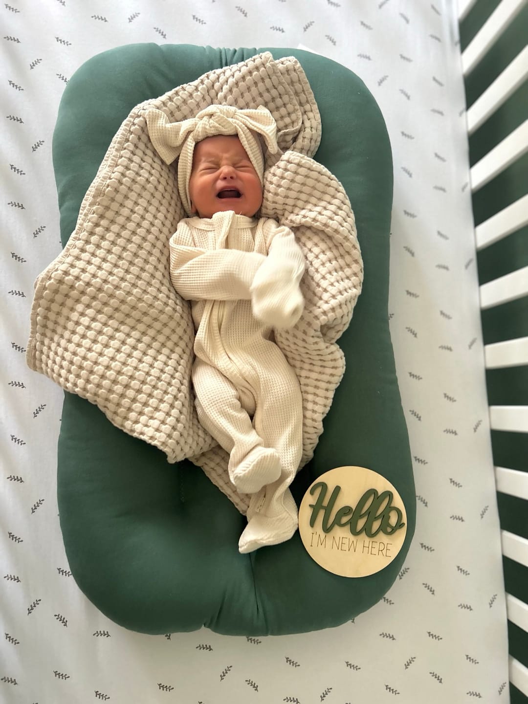 Customer photo review of Wooden Monthly Baby Milestones